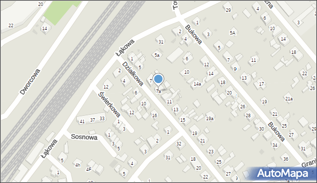 Kościan, Działkowa, 7a, mapa Kościan