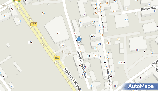 Koszalin, Dzieci Wrzesińskich, 15, mapa Koszalina