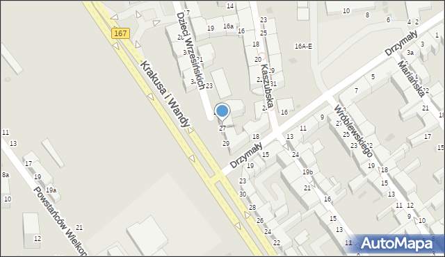 Koszalin, Dzieci Wrzesińskich, 27, mapa Koszalina