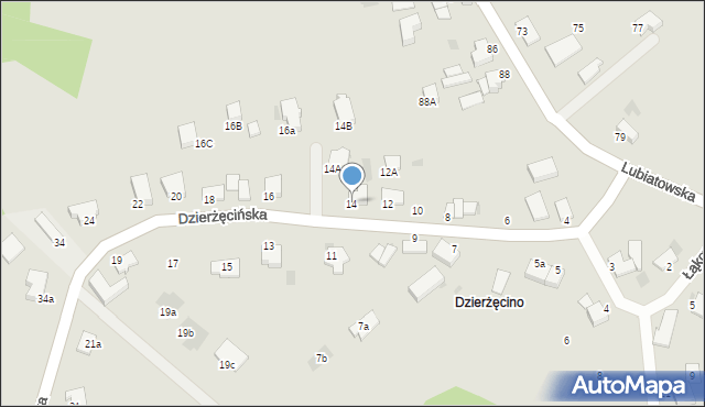 Koszalin, Dzierżęcińska, 14, mapa Koszalina