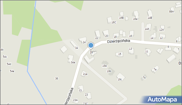 Koszalin, Dzierżęcińska, 19, mapa Koszalina