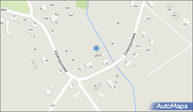 Koszalin, Dzierżęcińska, 40A, mapa Koszalina