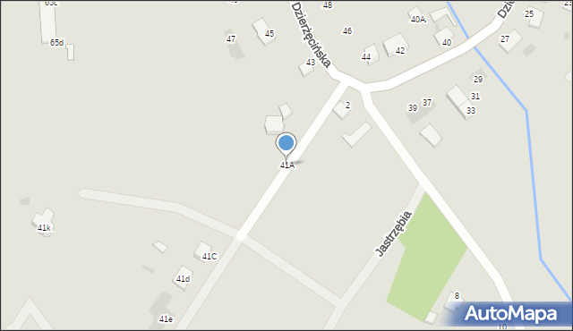 Koszalin, Dzierżęcińska, 41A, mapa Koszalina