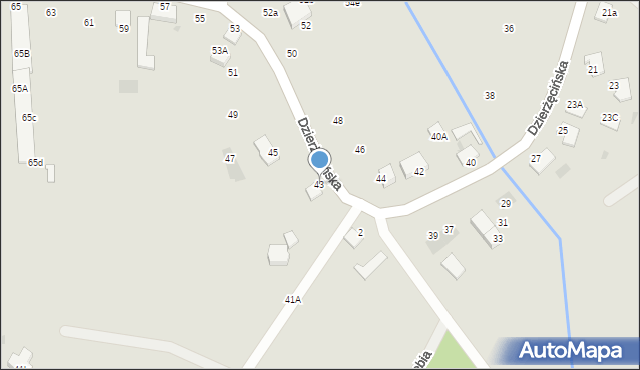 Koszalin, Dzierżęcińska, 43, mapa Koszalina