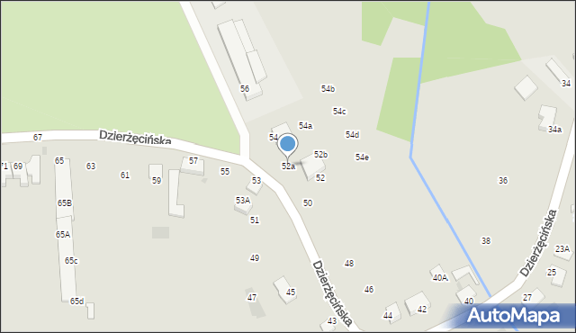 Koszalin, Dzierżęcińska, 52a, mapa Koszalina