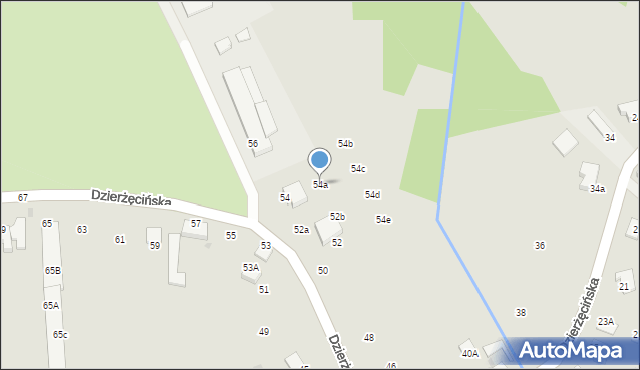 Koszalin, Dzierżęcińska, 54a, mapa Koszalina