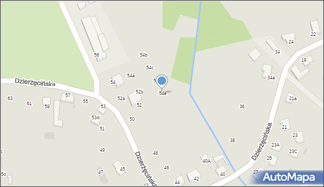 Koszalin, Dzierżęcińska, 54e, mapa Koszalina