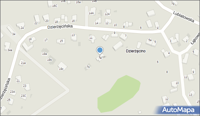 Koszalin, Dzierżęcińska, 7a, mapa Koszalina