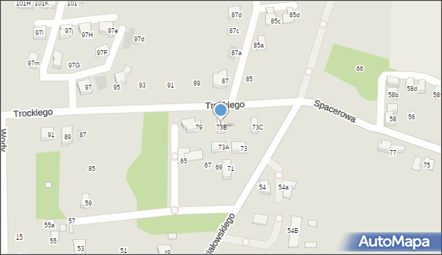 Kraków, Działowskiego Stanisława, 73B, mapa Krakowa