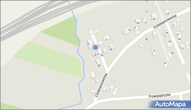 Kraków, Dziekanowicka, 3c, mapa Krakowa