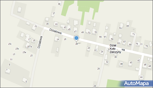 Krzęcin, Działowa, 18, mapa Krzęcin