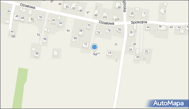 Krzęcin, Działowa, 74a, mapa Krzęcin