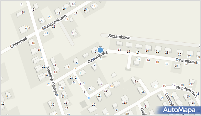 Krzyków, Dzwonkowa, 4, mapa Krzyków