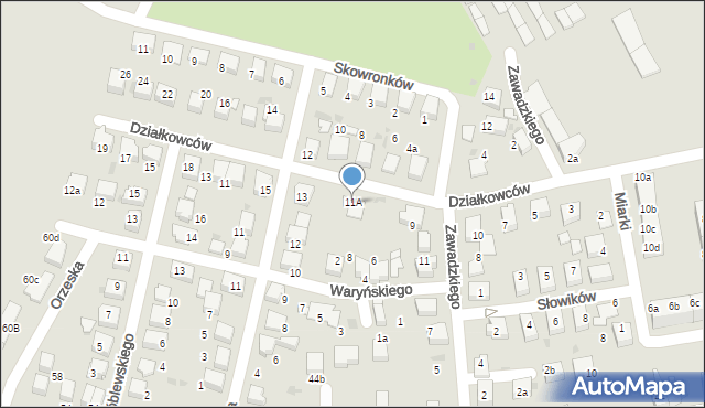 Łaziska Górne, Działkowców, 11A, mapa Łaziska Górne
