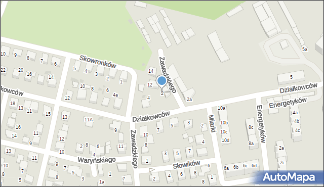 Łaziska Górne, Działkowców, 2, mapa Łaziska Górne