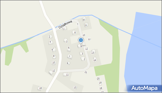 Łebieńska Huta, Działkowa, 4, mapa Łebieńska Huta
