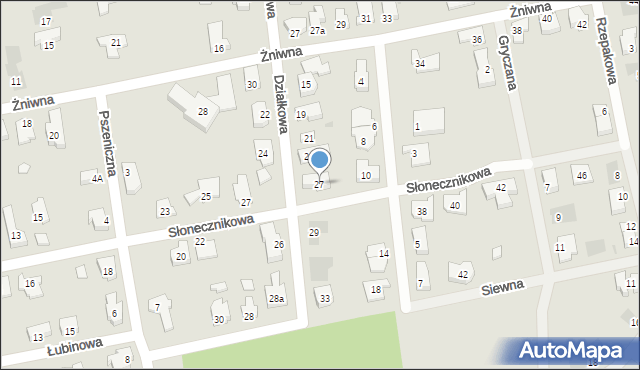 Leszno, Działkowa, 27, mapa Leszno