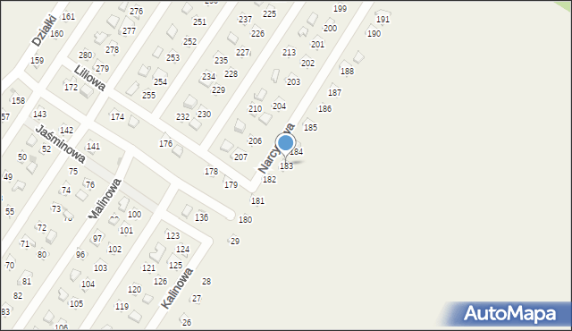 Lgiń, Działki, 183, mapa Lgiń