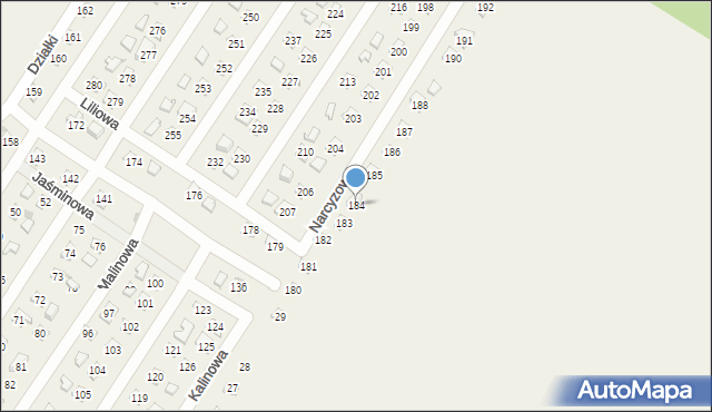 Lgiń, Działki, 184, mapa Lgiń