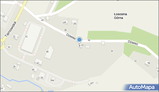 Limanowa, Dzielec, 6, mapa Limanowa