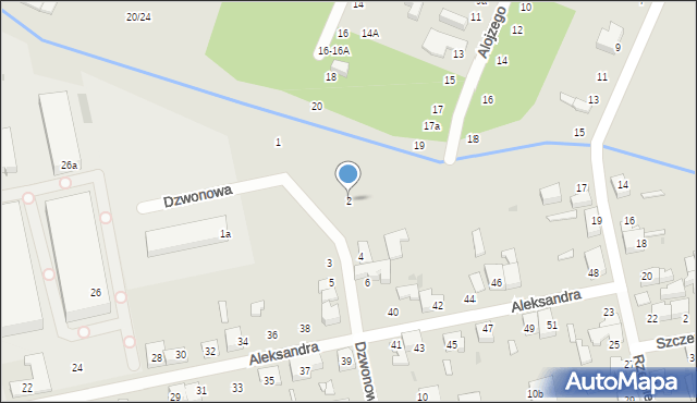 Łódź, Dzwonowa, 2, mapa Łodzi