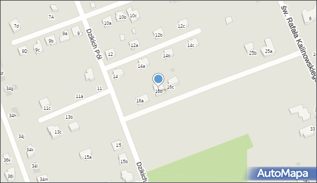 Łódź, Dzikich Pól, 16b, mapa Łodzi