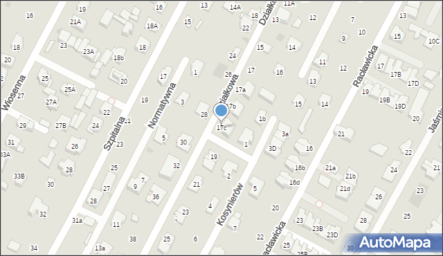 Łomianki, Działkowa, 17c, mapa Łomianki