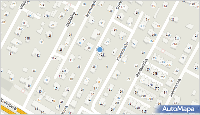 Łomianki, Działkowa, 23a, mapa Łomianki