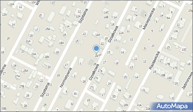 Łomianki, Działkowa, 24, mapa Łomianki