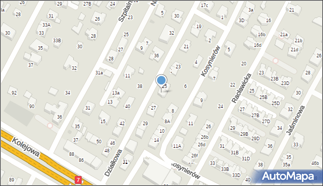 Łomianki, Działkowa, 25a, mapa Łomianki