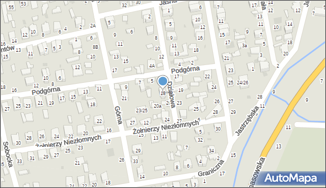 Łowicz, Działowa, 18, mapa Łowicza