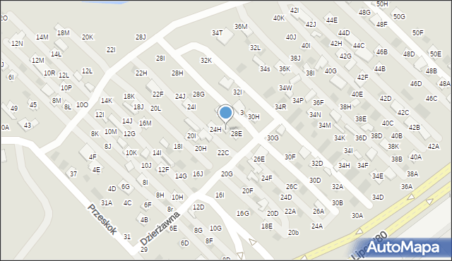 Lublin, Dzierżawna, 28K, mapa Lublina