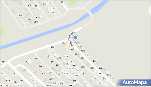 Lublin, Dzierżawna, 50I, mapa Lublina