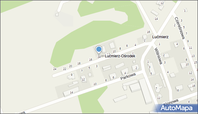 Lućmierz, Działkowa, 14, mapa Lućmierz