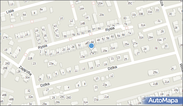 Marki, Dzika, 17a, mapa Marki