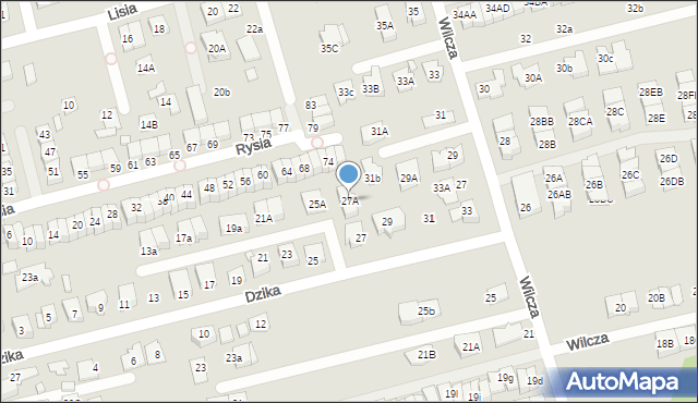Marki, Dzika, 27A, mapa Marki