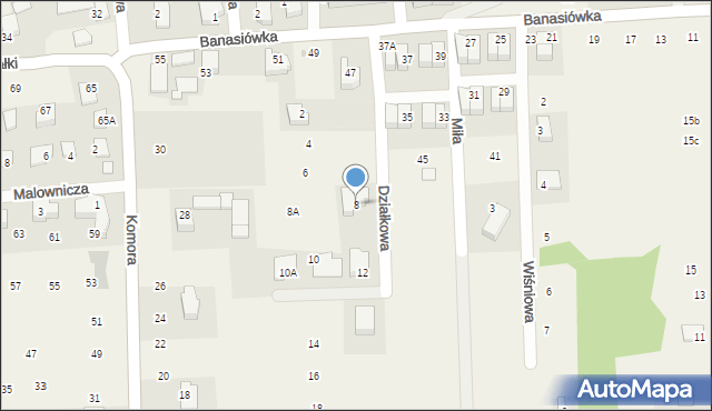 Michałowice, Działkowa, 8, mapa Michałowice