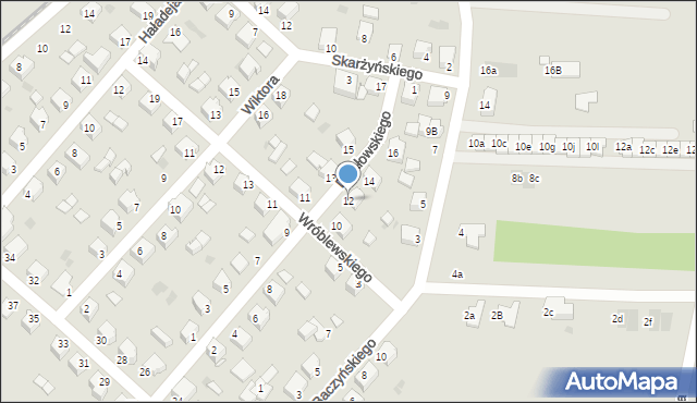 Mielec, Działowskiego, 12, mapa Mielca