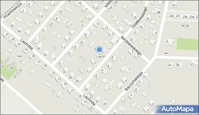 Mielec, Działowskiego, 5, mapa Mielca