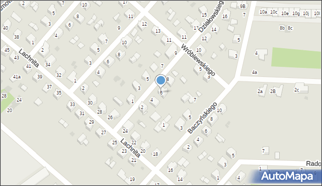 Mielec, Działowskiego, 6, mapa Mielca