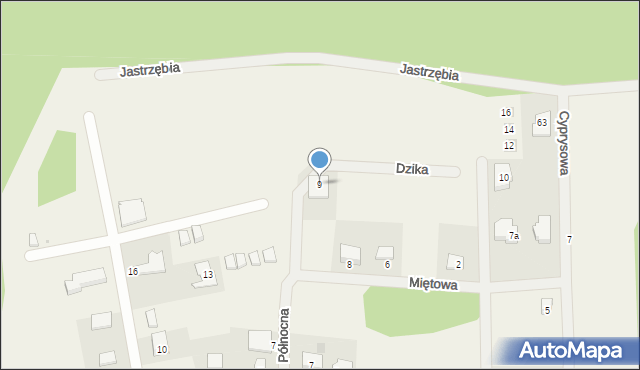 Mieroszyno, Dzika, 9, mapa Mieroszyno