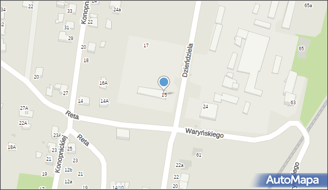Mikołów, Dzieńdziela Mieczysława, 15, mapa Mikołów
