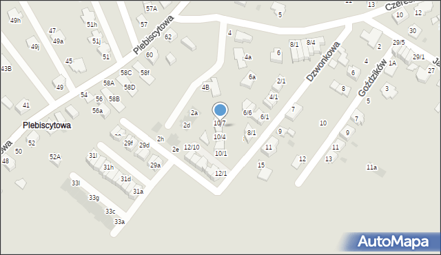 Mikołów, Dzwonkowa, 10/6, mapa Mikołów