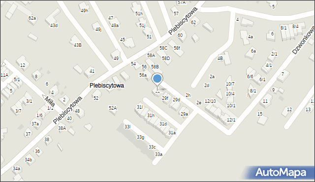 Mikołów, Dzwonkowa, 29h, mapa Mikołów