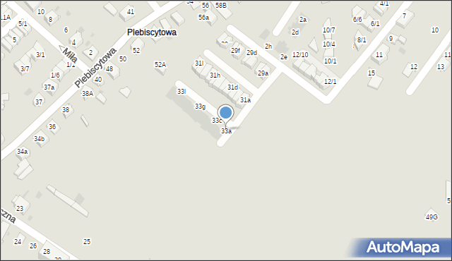 Mikołów, Dzwonkowa, 33a, mapa Mikołów