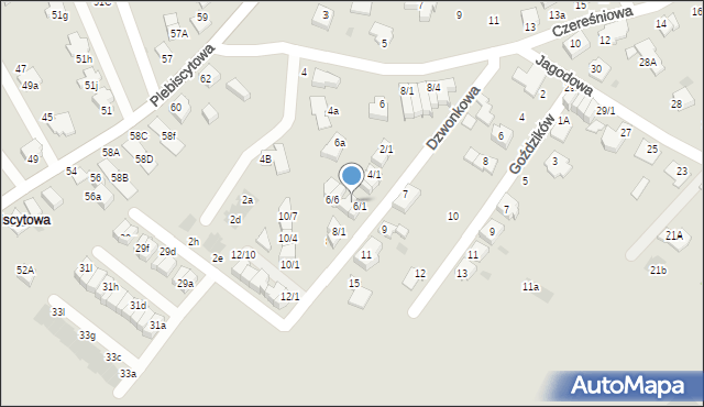 Mikołów, Dzwonkowa, 6/3, mapa Mikołów