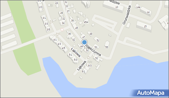 Mrągowo, Dziękczynna, 48, mapa Mrągowo