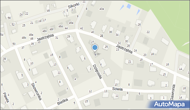 Murowaniec, Dzięcioła, 6, mapa Murowaniec