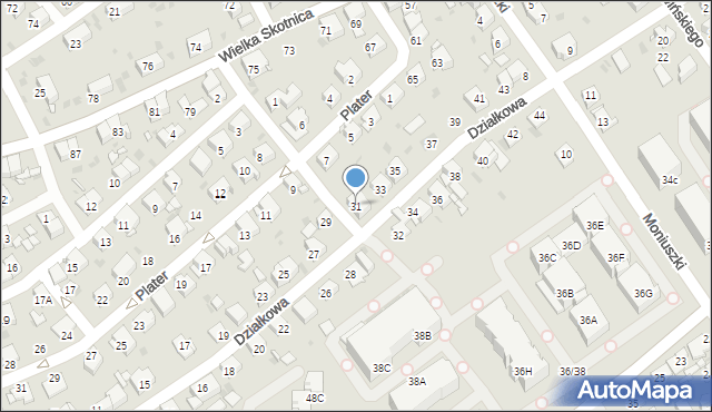 Mysłowice, Działkowa, 31, mapa Mysłowice