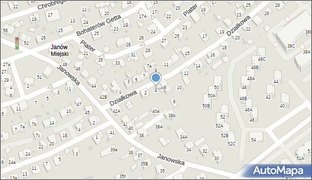 Mysłowice, Działkowa, 4, mapa Mysłowice